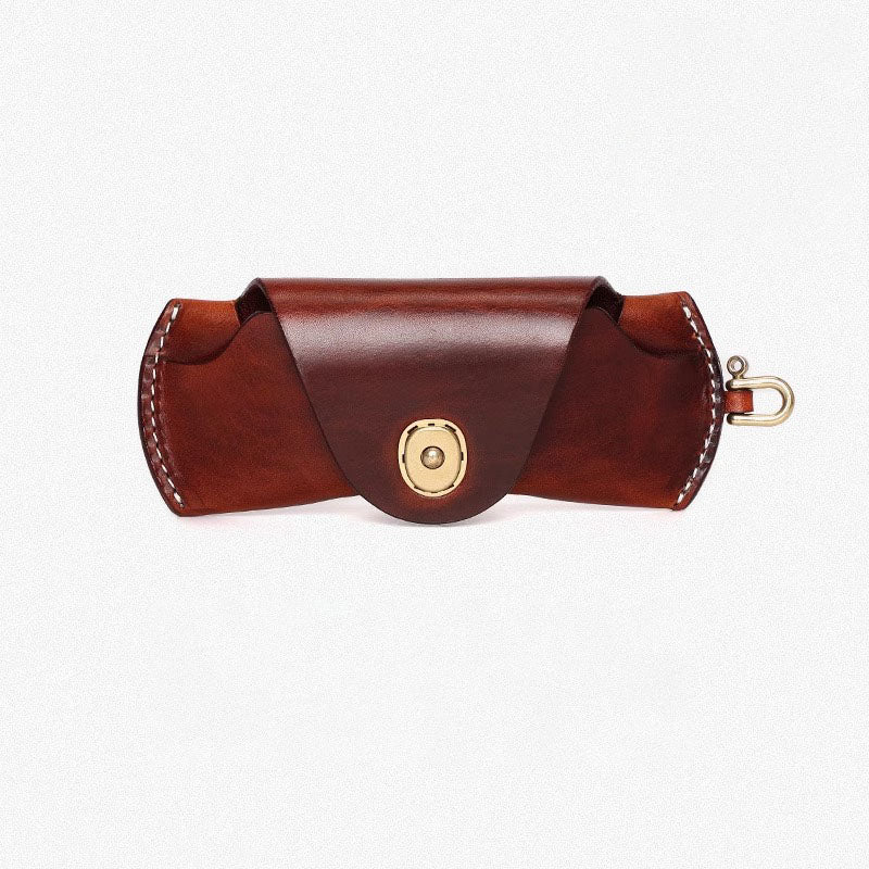 Retro Tanned Leather Glasses Case
