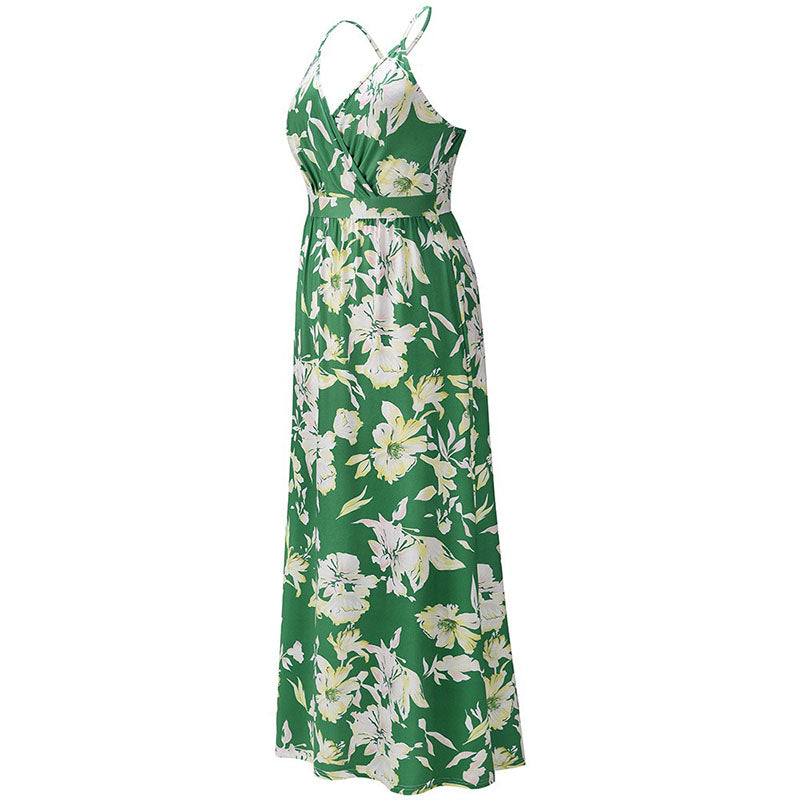 Spring and Summer New Style Dress Bohemian Flower Sling Dress