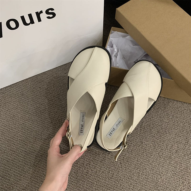 Summer New French Retro Casual Flat Roman Sandals