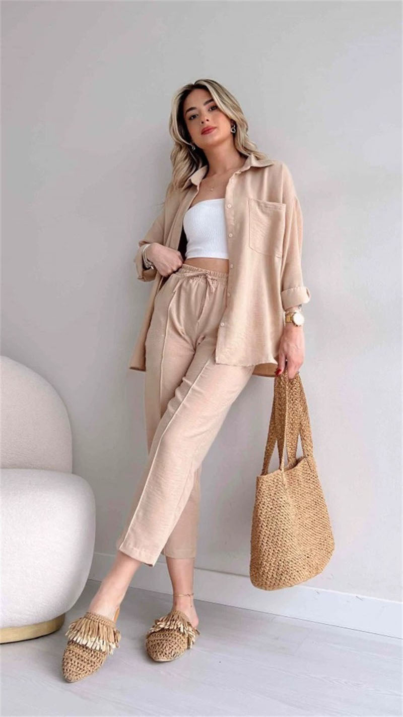 Casual Blouse Nine Sports Harlan Pants Two Piece Suit