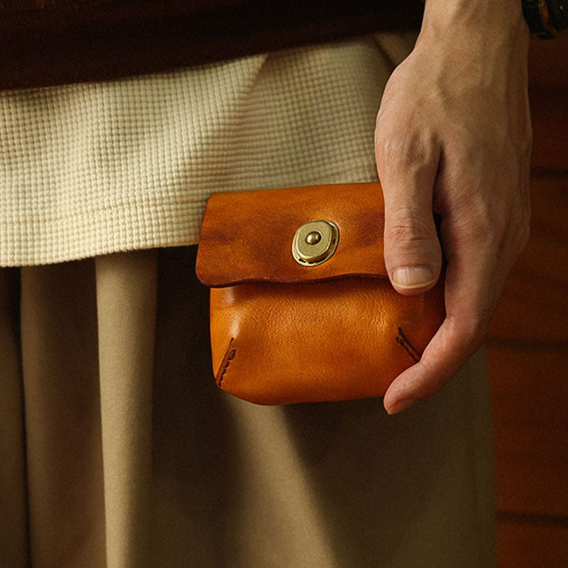 Vintage Handmade Leather Portable Buckle Bag