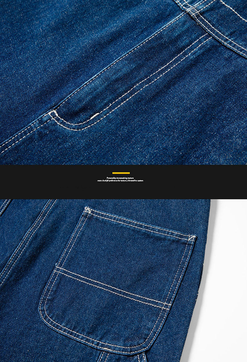 Vintage Casual Worker Style Denim Overalls