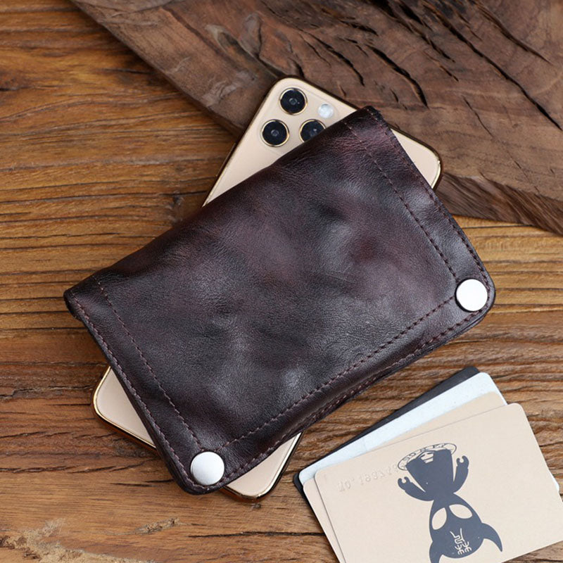 Retro Handmade Genuine Leather Wallet Multi Card Slots Card Holder
