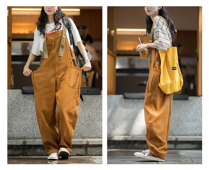 Vintage Casual Worker Style Overalls Jumpsuit
