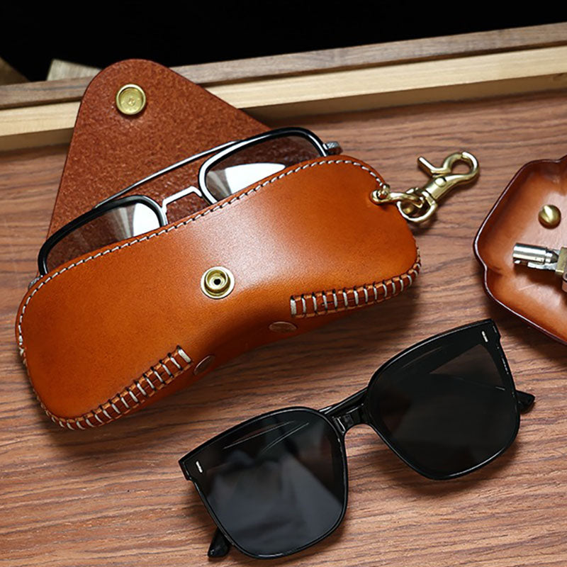 Retro Handmade Leather Glasses Case