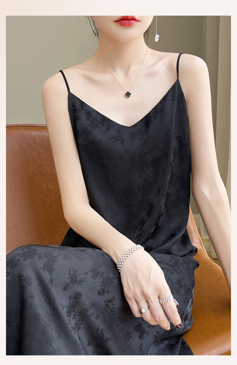 Silk Women Summer Vinegar Satin Slim Slip Dress