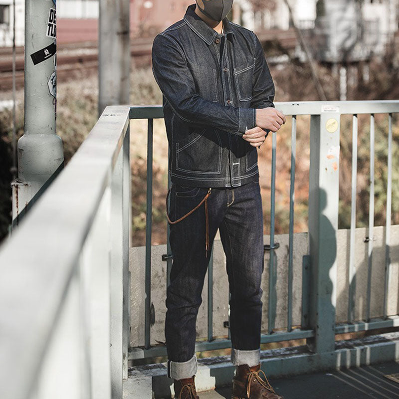 Retro Casual Straight-leg High Slim Jeans