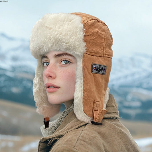 Retro Outdoor Windproof and Warm Hat Aviator Cap