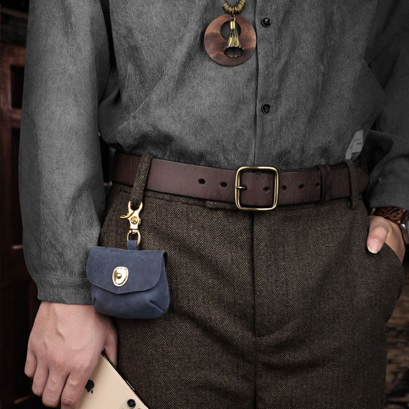 Retro Handmade Genuine Leather Portable Buckle Bag