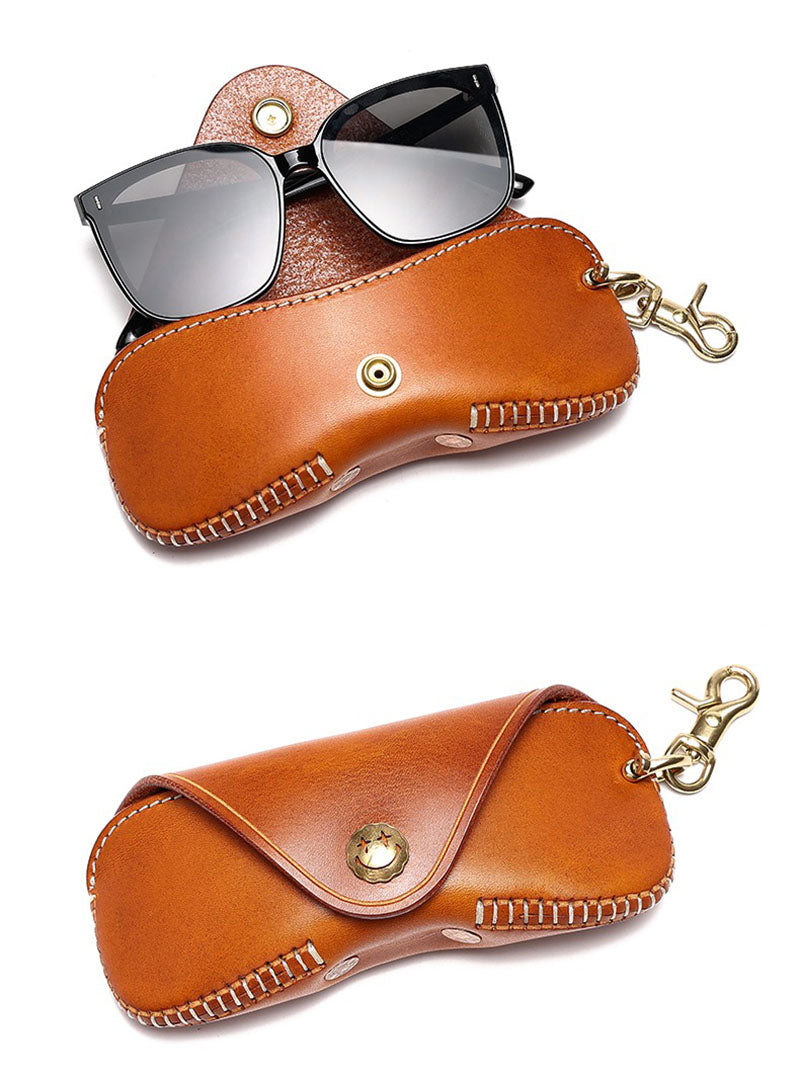 Retro Handmade Leather Glasses Case