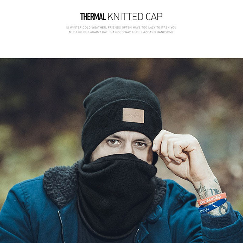 Retro Thermal Wool Knitted Hat & Scarf Set