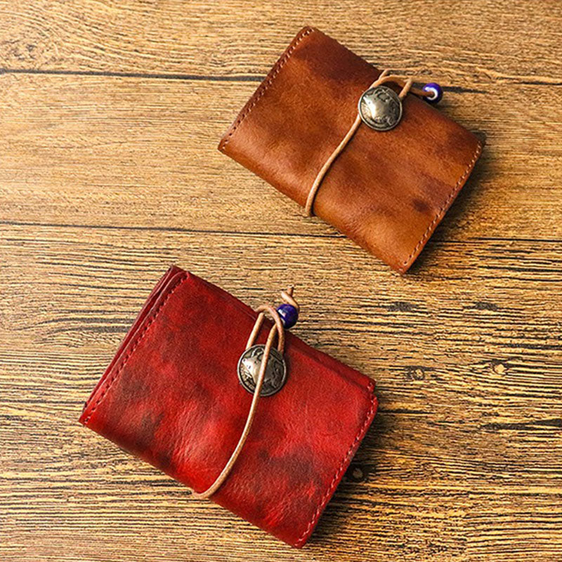 Retro Classic Leather Short Wallet Coins Purse Card Holder