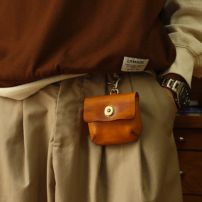 Vintage Handmade Leather Portable Buckle Bag