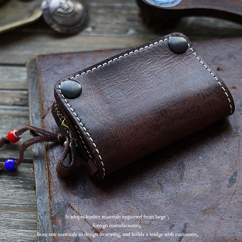 Retro Handmade Leather Key Bags Car Key Bags Card Holder