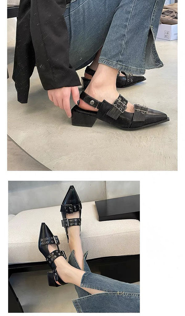 PU Leather High Heel Sandals