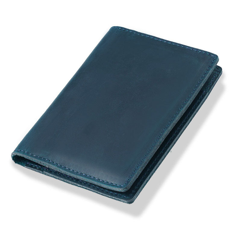 Retro Leather Handmade Passport Clip Ticket Protection Multi-function Card Holder Wallet
