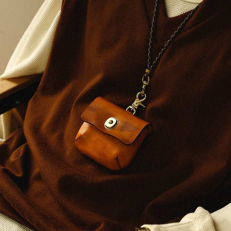 Vintage Handmade Leather Portable Buckle Bag