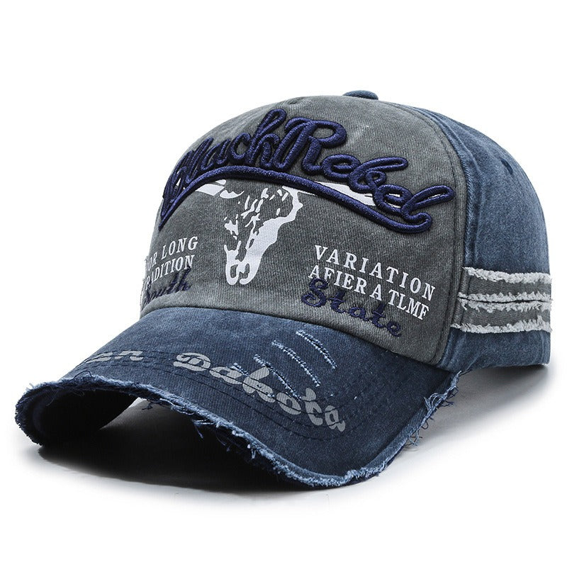 Retro Washed Embroidered Breathable Sun Hat Baseball Cap