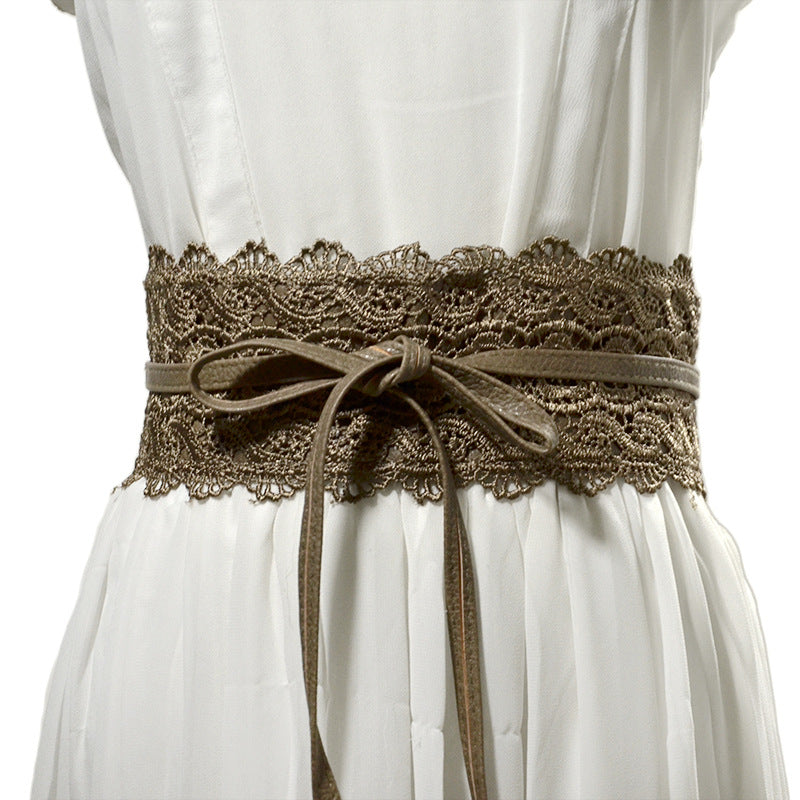 Lace Wide Waistband Decoration Belt