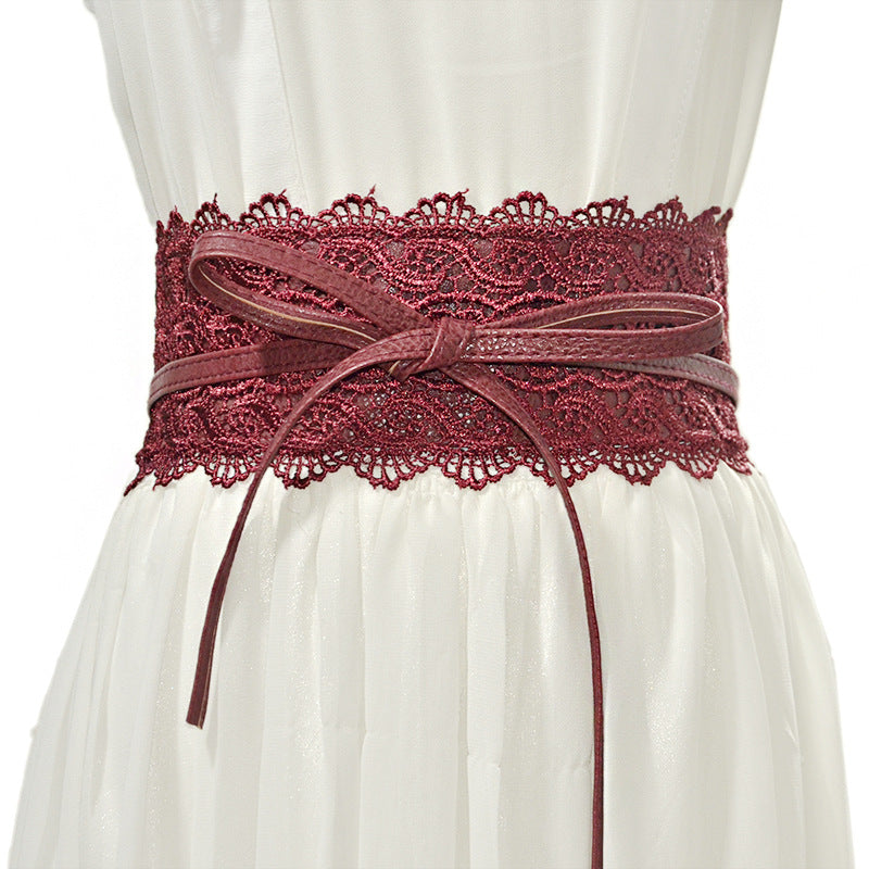 Lace Wide Waistband Decoration Belt