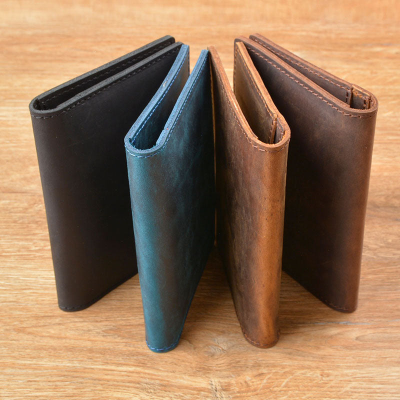 Retro Leather Handmade Passport Clip Ticket Protection Multi-function Card Holder Wallet