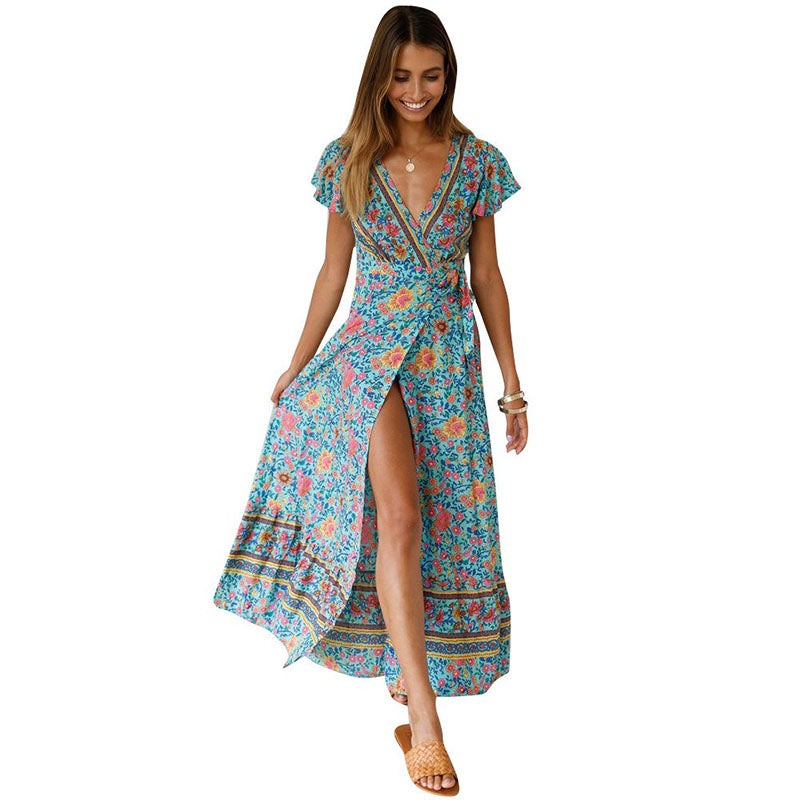 Summer Casual Vacation Sexy Printed Dress