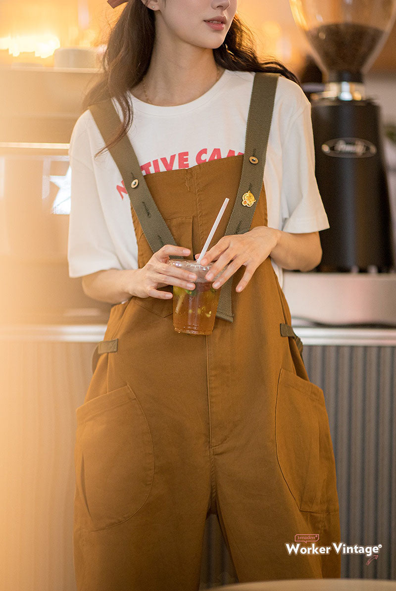 Vintage Casual Worker Style Overalls Jumpsuit