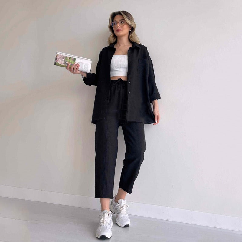 Casual Blouse Nine Sports Harlan Pants Two Piece Suit