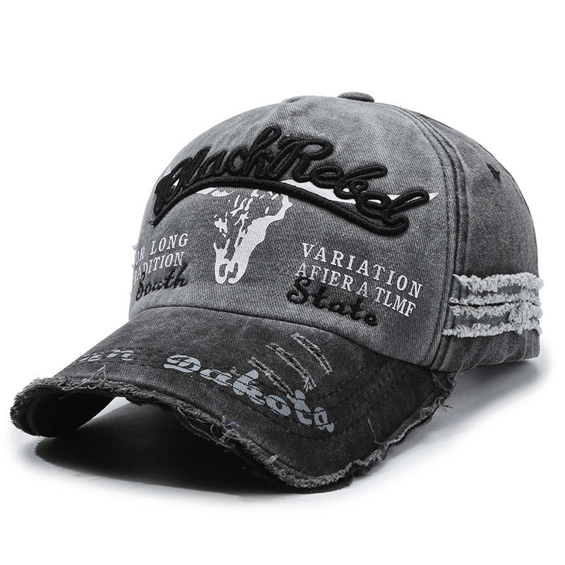 Retro Washed Embroidered Breathable Sun Hat Baseball Cap