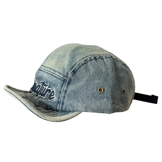 Retro Summer Short Brim Flip Hat Denim Baseball Cap