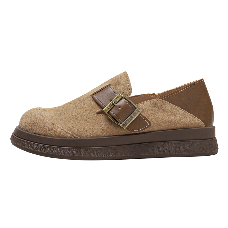 Retro Leather Thick Soles Casual Loafer Shoes