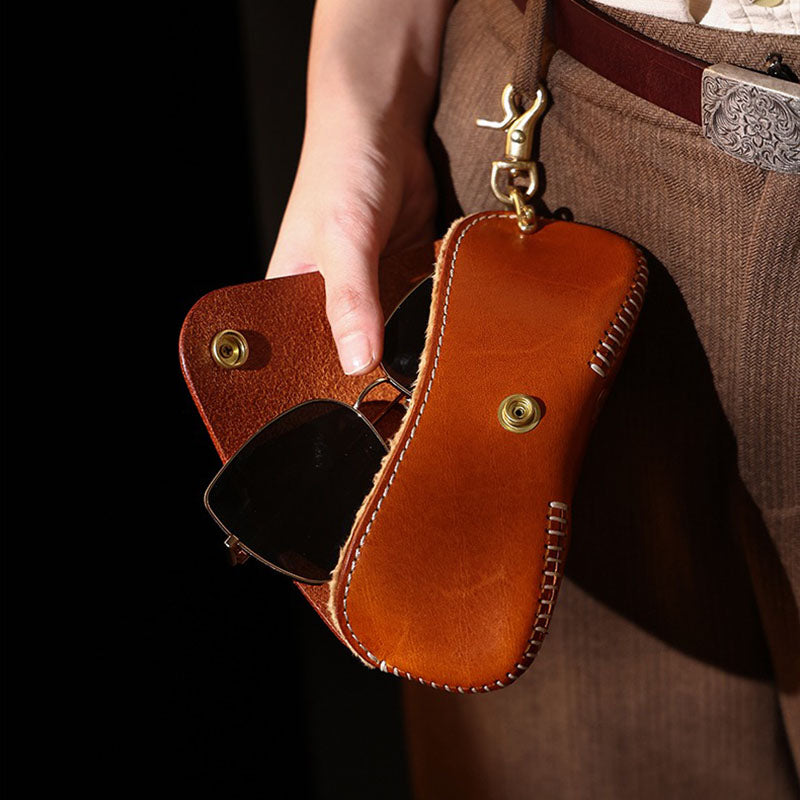 Retro Handmade Leather Glasses Case