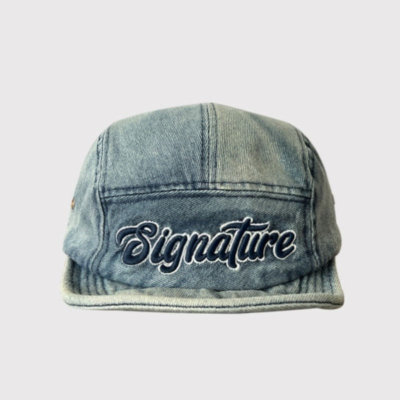 Retro Summer Short Brim Flip Hat Denim Baseball Cap