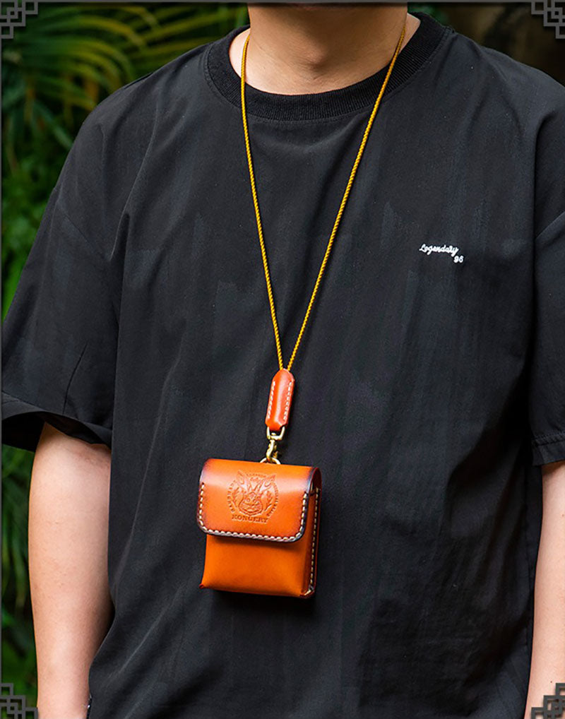 Retro Handmade Tanned Leather Portable Buckle Bag