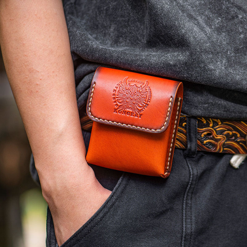 Retro Handmade Tanned Leather Portable Buckle Bag