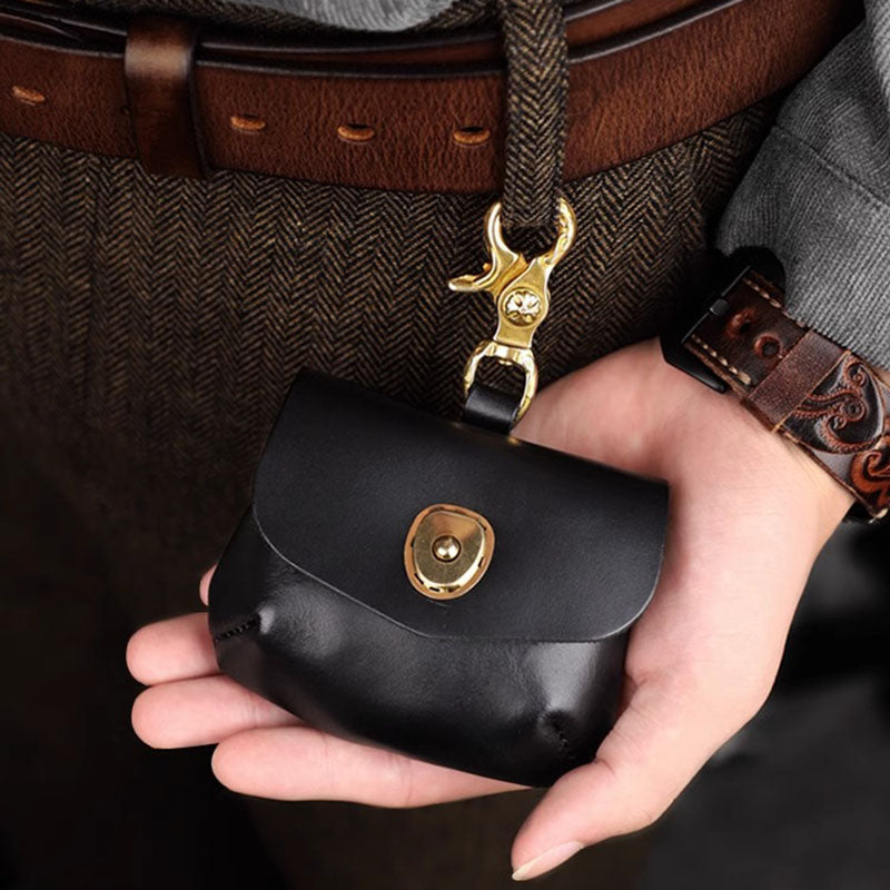 Retro Handmade Genuine Leather Portable Buckle Bag