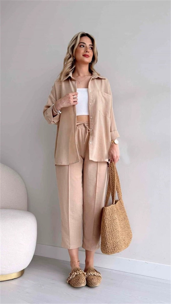 Casual Blouse Nine Sports Harlan Pants Two Piece Suit