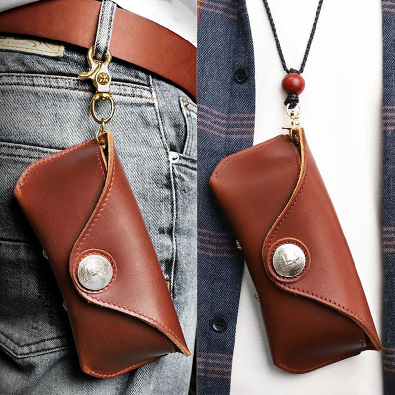 Retro Handmade Leather Glasses Case