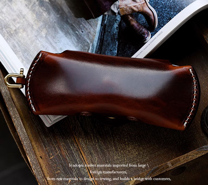 Retro Tanned Leather Glasses Case