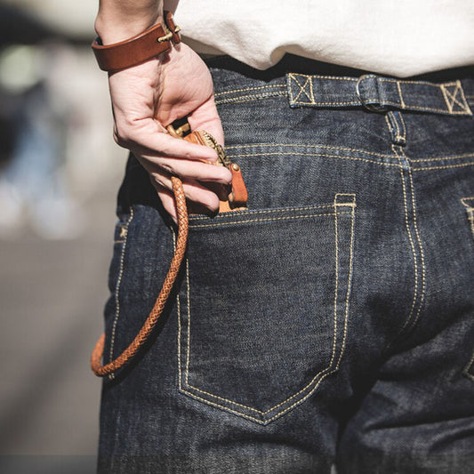 Retro Casual Straight-leg High Slim Jeans