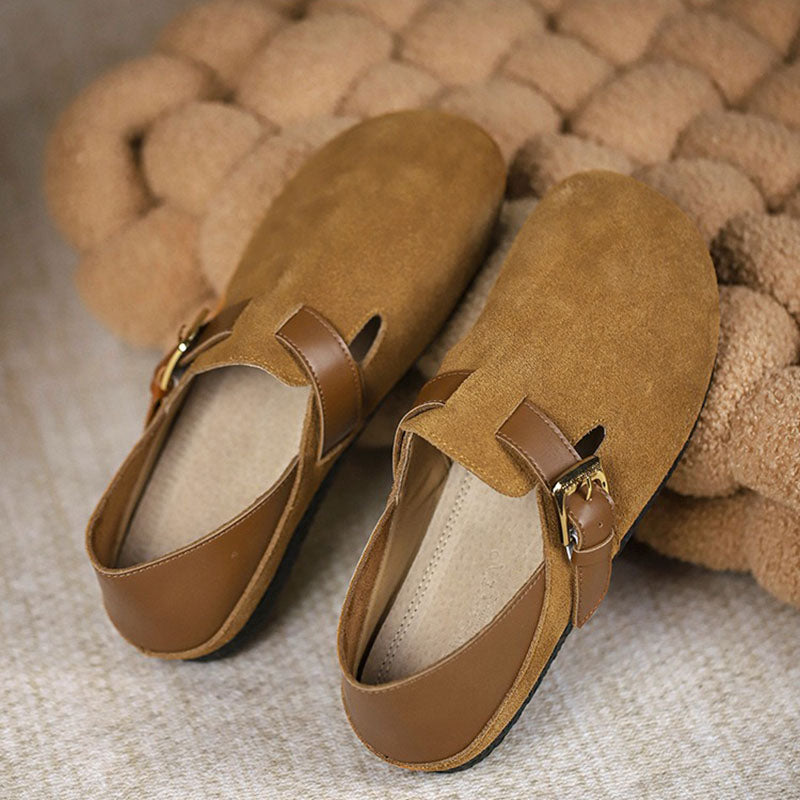 Retro Leather Large Size Flat and Soft Soles Casual Shoes
