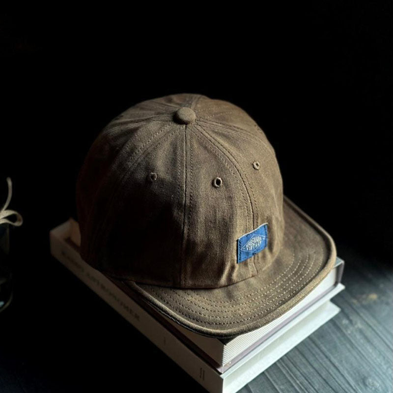 Retro Soft Brimmed Hat Short Brimmed Cap Casual Adjustable Baseball Cap
