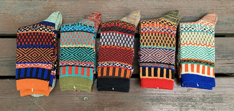Men's Retro Ethnic Style Wool Socks（5 Pairs 5 color)