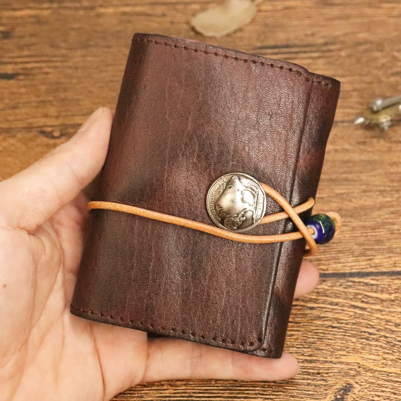 Retro Classic Leather Short Wallet Coins Purse Card Holder