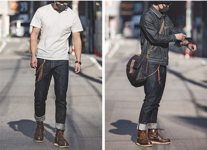 Retro Casual Straight-leg High Slim Jeans