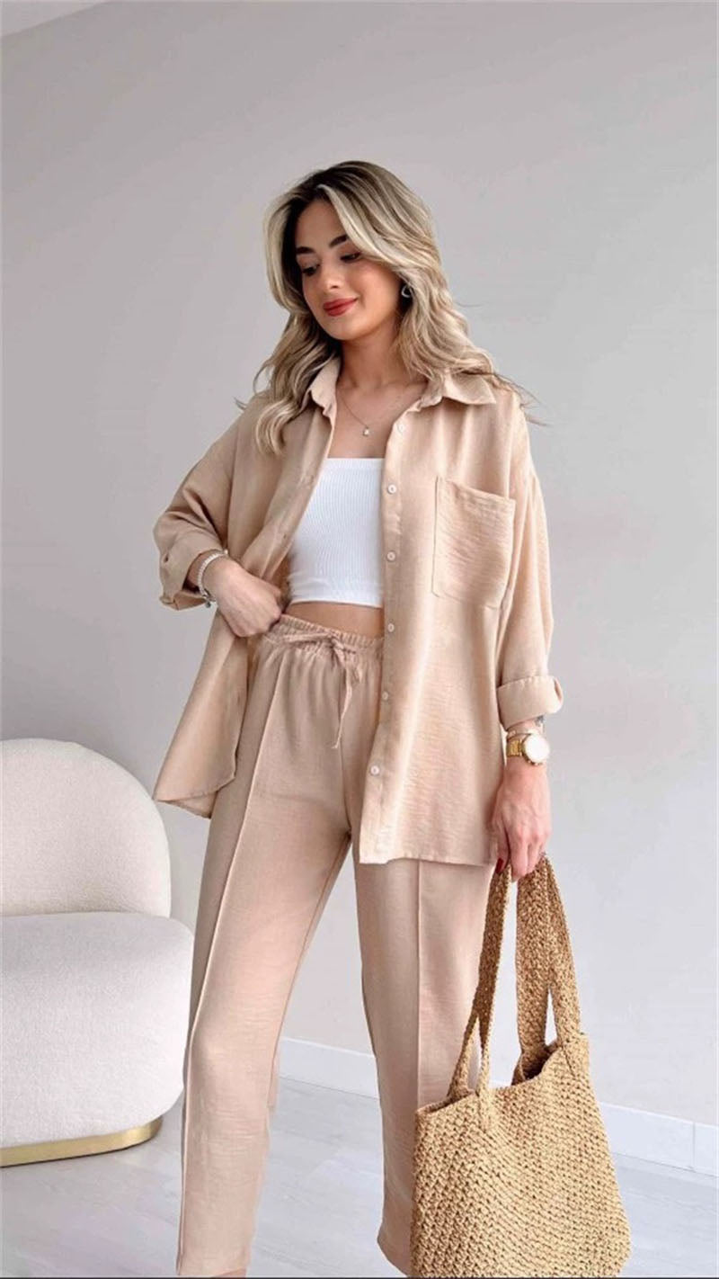 Casual Blouse Nine Sports Harlan Pants Two Piece Suit