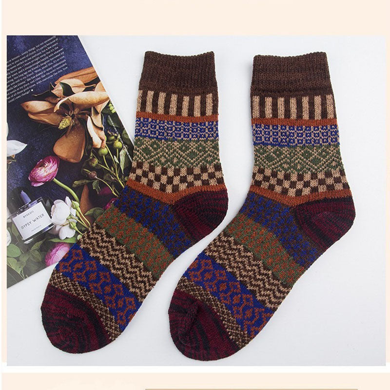 Men's Retro Ethnic Style Wool Socks（5 Pairs)