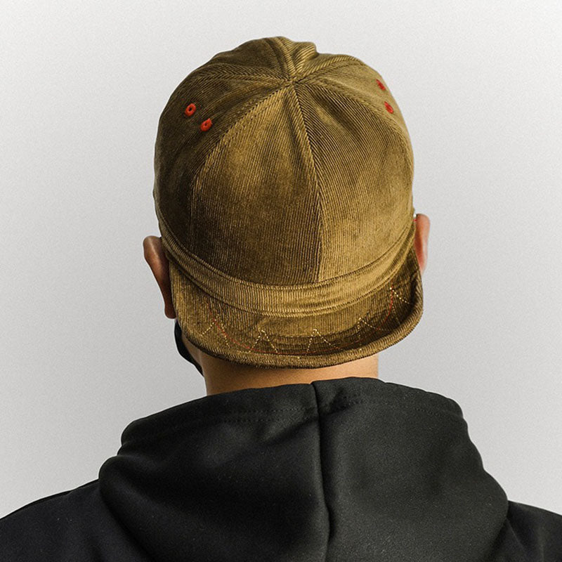 Retro Corduroy Short Brimmed Hat Work Hat