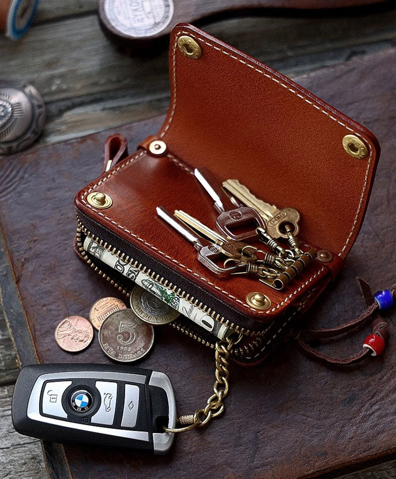 Retro Handmade Leather Key Bags Car Key Bags Card Holder