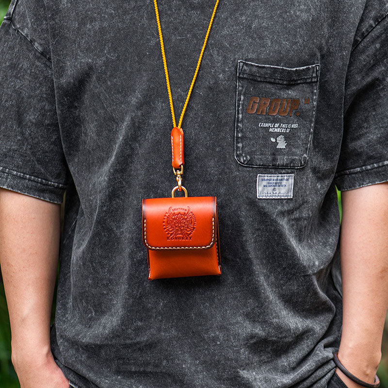 Retro Handmade Tanned Leather Portable Buckle Bag